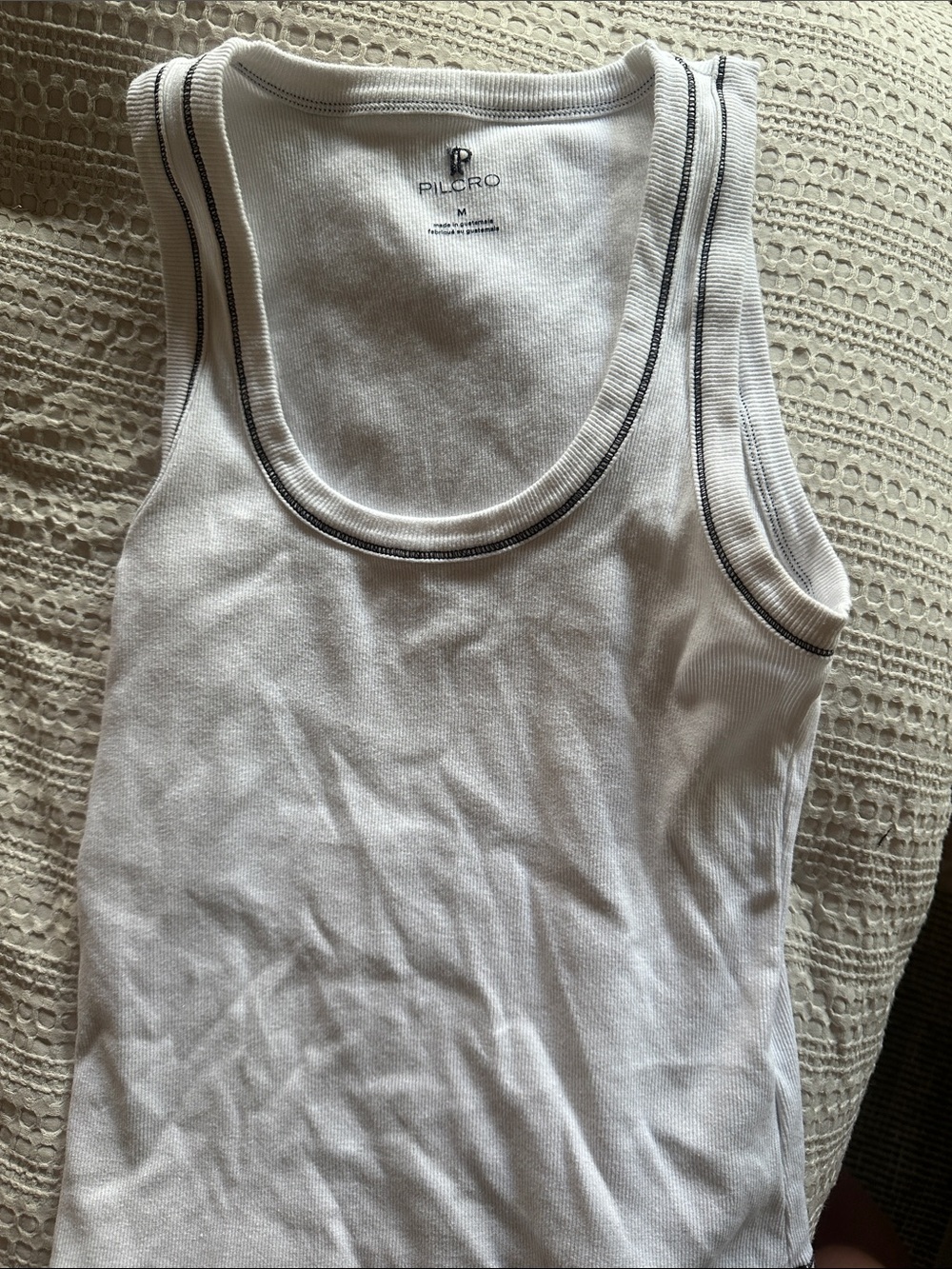 White Pilcro tank top